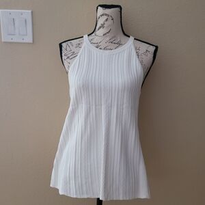 Bebe White Ribbed Tank Top Aria Sleeveless Sweater Top NWTs